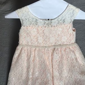 La Princess shimmering lace overlay peach dress 6